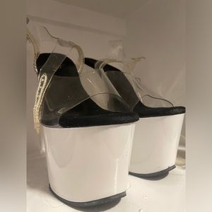 7” UV glow pleaser platform heels